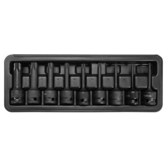   YATO Maschinen-Steckschlüsselsatz mit langem Bit, 9-teilig, Torx 1/2 Zoll, T20-T70, CrMo