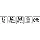 YATO Machine langer Bit-Steckschlüsselsatz 12-teilig Torx und Inbus 1/2", 3/4" Truck CrMo