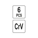 YATO Steckschlüssel-Adaptersatz 6-teilig CrV