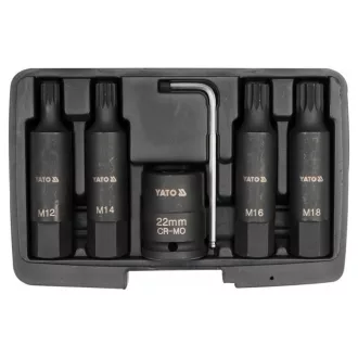   YATO Maschinenbit-Steckschlüsselsatz 6-teilig Spline 3/4" M12-M18 CrMo