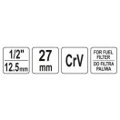 YATO Kraftstofffilterstopfenschlüssel 1/2" 27 mm CrV