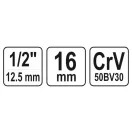 YATO Zündkerzenschlüssel 1/2" 16 mm / 64 mm CrV