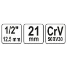 YATO Zündkerzenschlüssel 1/2" 21 mm / 64 mm CrV