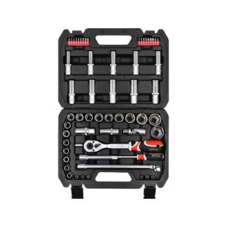 YATO Steckschlüsselsatz 60-teilig 1/2" 1/4" CrV