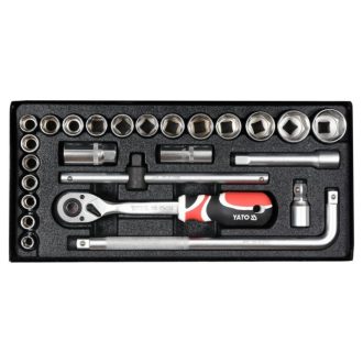 YATO Steckschlüsselsatz 25-teilig 1/2" 10-32 mm CrV