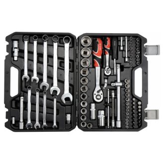 YATO Steckschlüsselsatz 82-teilig 1/4", 1/2" CrV