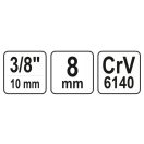 YATO Bithalter-Adapter 3/8" Vierkant ->8 mm Sechskant