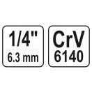 YATO Bithalter-Adapter 1/4" Vierkant ->1/4" Sechskant