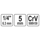 YATO Steckschlüssel 1/4" 5 mm CrV
