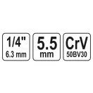 YATO Steckschlüssel 1/4" 5,5 mm CrV