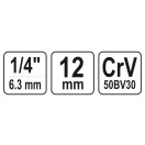 YATO Steckschlüssel 1/4" 12 mm CrV
