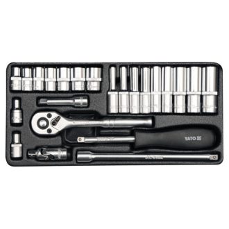 YATO Steckschlüsselsatz 23-teilig 1/4" 4-13 mm CrV
