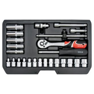 YATO Steckschlüsselsatz 25-teilig 1/4" 3,5-14 mm CrV