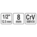 YATO Steckschlüssel Spline 1/2" 8 mm CrV