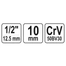 YATO Steckschlüssel Spline 1/2" 10 mm CrV