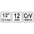 YATO Steckschlüssel Spline 1/2" 12 mm CrV