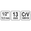 YATO Steckschlüssel Spline 1/2" 13 mm CrV