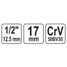 YATO Steckschlüssel Spline 1/2" 17 mm CrV