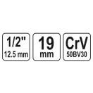 YATO Steckschlüssel Spline 1/2" 19 mm CrV