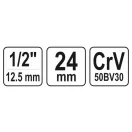 YATO Steckschlüssel Spline 1/2" 24 mm CrV