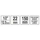 YATO Lambdasonde langer Steckschlüssel 1/2" 22 mm CrV