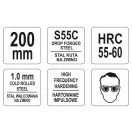 YATO Plattenschneideschere 200 mm gerade