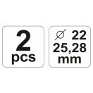 YATO Flanschset für 3-teilige Brems- und Hydraulikleitung (22-25-28 mm)