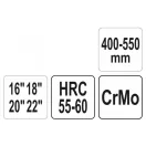 YATO Einhand-Rohrzange mit einstellbarem Griff 400-550 mm CrMo