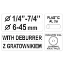 YATO Rohrschneider mit Rollen 6-45 mm (Kupfer-Alu-Kunststoff)