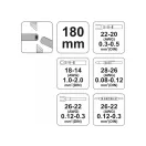 YATO Crimpzange 180 mm/0,08-2,0 mm