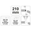 YATO Abisolierzange & Crimpzange 210 mm/0,2-6,0 mm2
