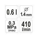 YATO Oberbehälter-Spritzpistole 600 ml 1,4 mm HVLP