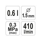 YATO Oberbehälter Farbspritzpistole 600 ml 1,5 mm HVLP