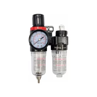   YATO Pneumatischer Luftfilter mit Druckregler und Fetttank 1/4" 25 cm3