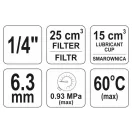YATO Pneumatischer Luftfilter mit Druckregler und Fetttank 1/4" 25 cm3