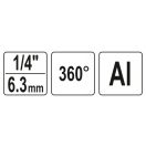 YATO Pneumatikanschluss 1/4" um 360 Grad drehbar