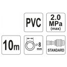 YATO Pneumatikschlauch mit Schnellkupplung 8 mm x 10 m, 2,0 MPa