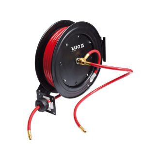   YATO Automatische pneumatische Schlauchtrommel 9,5 mm x 20 m Metall