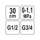 YATO Wasserdruckmesser 1/2"-3/4" 0-1,1 MPa