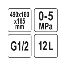 YATO Manuelle Druckprüfpumpe 12 Liter 50 bar