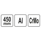 YATO Einhand Rohrzange 2,5" 450 mm Alu