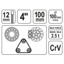 YATO Lagerabzieher 3 Krallen 100 mm CrV