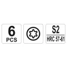 YATO Präzisions-Schraubendreher-Set 6-teilig T5-T10 S2