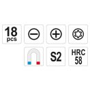 YATO Schraubendreher-Set 18-teilig CrMo