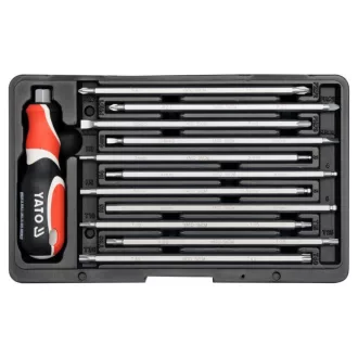 YATO Schraubendreher-Set mit Doppelschaft, 12-teilig