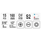 YATO Hand-Schlagschrauber-Set 15-teilig magnetisch