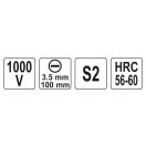 YATO Schraubendreher 3,5 x 100 mm isoliert bis 1000 V