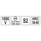 YATO Schraubendreher 5,5 x 125 mm isoliert bis 1000 V