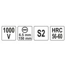 YATO Schraubendreher 6,5 x 150 mm isoliert bis 1000 V