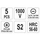 YATO Schraubendreher-Set 5-teilig isoliert bis 1000 V